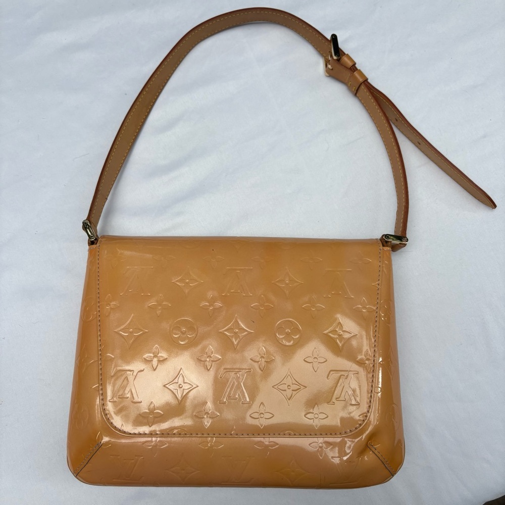 Louis Vuitton Creamsicle & Pink Thompson Street Vernis Leather Monogram Bag EUC - Picture 13 of 17